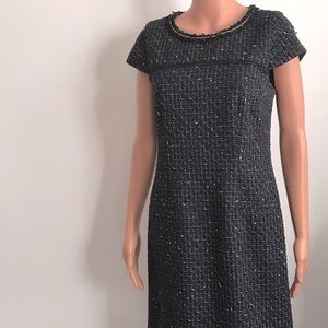 Karl Lagerfeld tweed shift dress knee-length womens size 8 excellent condition